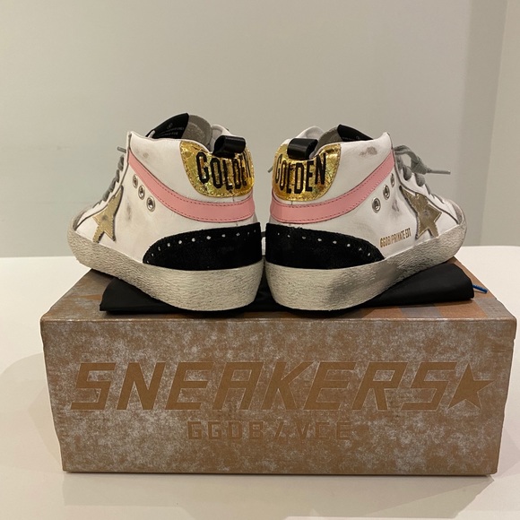 Golden Goose Midstar Sneaker White/Gold sz 38 NIB - Picture 7 of 9